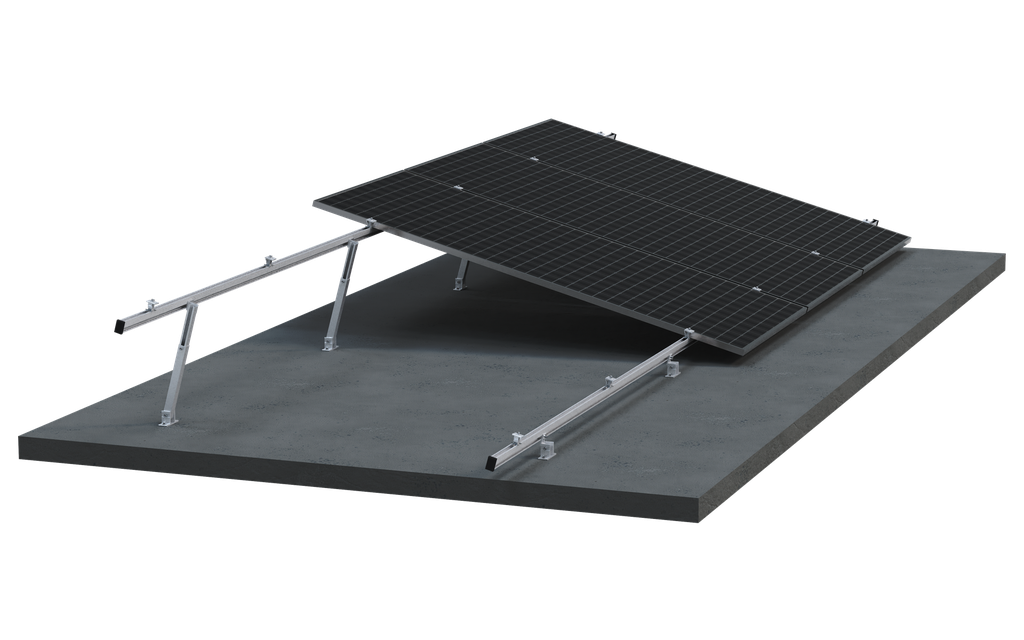 KIT ALUMIONE 1V20 con PATA AJUSTABLE 10° - 20° de inclinación para 20 paneles de 1303