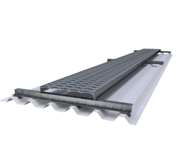 Paso de gato con sistema CAIMAN antiderrapante. Material G90. Long 3mts - Cal 18 - Ancho 30.5 cm (12")
