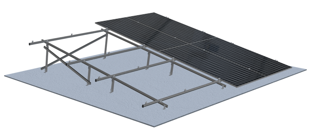 [2V10LOW-1134] KIT ALUMIONE 2V10 LOW de 10° de inclinación para 20 paneles de 1134