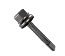 Pija galvanizada autotaladrante 1/4" x 1" con neopreno.