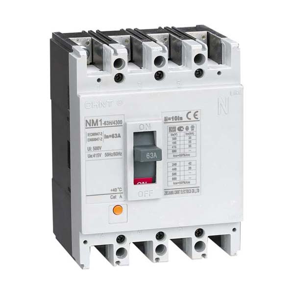 Interruptor de caja moldeada Chint NM1, 3 polos, marco 125H/3300, TM, 50kA, capacidad 125A